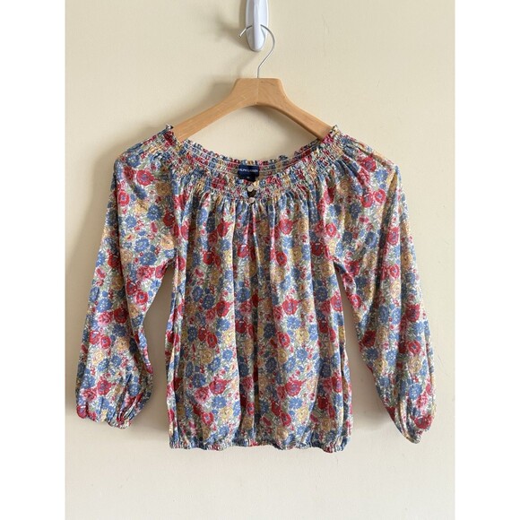 Polo Ralph Lauren‎ girls Floral Smocked Classic blouse size 10 - Picture 1 of 3